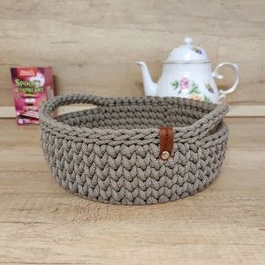 Horgolt füles tároló kosár - kávé, Otthon & Életmód, Konyhafelszerelés, tálalás, Konyhai tárolás, Fűszertartó, Horgolás, MESKA