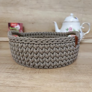 Horgolt füles tároló kosár - kávé - otthon & életmód - konyhafelszerelés, tálalás - konyhai tárolás - fűszertartó - Meska.hu