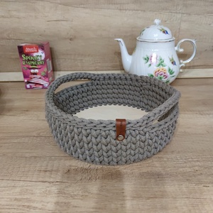 Horgolt füles tároló kosár - kávé - otthon & életmód - konyhafelszerelés, tálalás - konyhai tárolás - fűszertartó - Meska.hu