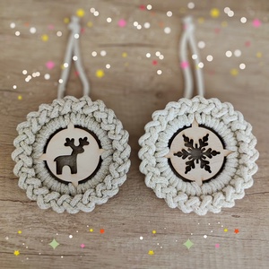 Bézs karácsony - horgolt karácsonyfadísz szett, Karácsony, Karácsonyi lakásdekoráció, Karácsonyfadíszek, Horgolás, MESKA
