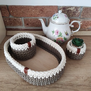 Horgolt habos kávé - otthon & életmód - konyhafelszerelés, tálalás - tálalás - tálca - Meska.hu