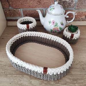 Horgolt habos kávé, Otthon & Életmód, Konyhafelszerelés, tálalás, Tálalás, Tálca, Horgolás, MESKA