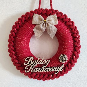 Adventi ajtódísz - piros (19 cm) - Meska.hu