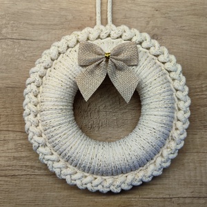 Adventi ajtódísz - ekrü (19 cm) - Meska.hu