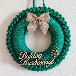 Adventi ajtódísz - zöld (19 cm) - Meska.hu