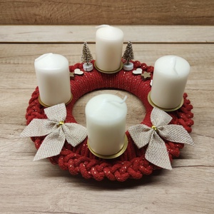 Adventi koszorú - horgolt alapon - Meska.hu