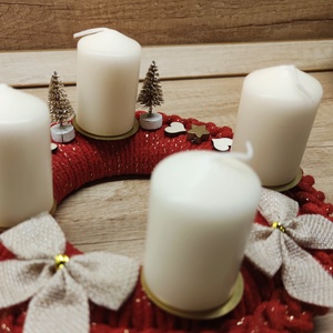 Adventi koszorú - horgolt alapon - karácsony - adventi díszek - adventi koszorú - Meska.hu