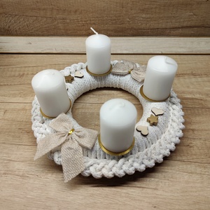 Adventi koszorú - horgolt alapon - Meska.hu