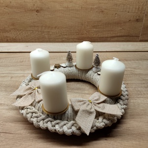 Adventi koszorú - horgolt alapon - karácsony - adventi díszek - adventi koszorú - Meska.hu