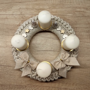 Adventi koszorú - horgolt alapon - Meska.hu