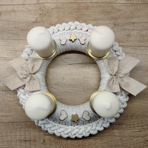 Adventi koszorú - horgolt alapon - Meska.hu