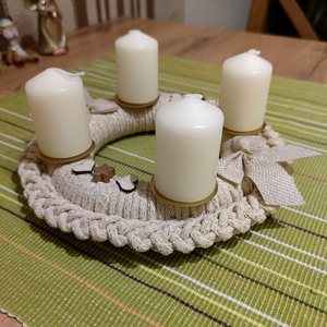Adventi koszorú - horgolt alapon - Meska.hu
