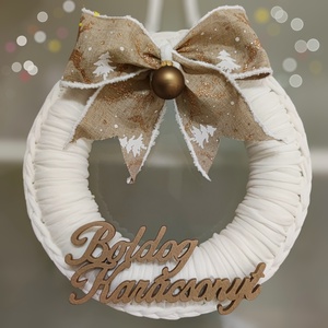 Adventi ajtódísz (23 cm), Karácsony, Adventi díszek, Adventi ajtódísz, Horgolás, MESKA