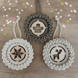 Bézs karácsony - horgolt karácsonyfadísz szett, Karácsony, Karácsonyi lakásdekoráció, Karácsonyfadíszek, Horgolás, MESKA