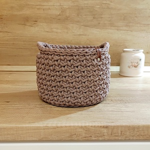 Horgolt füles kosár - Mauve, Otthon & Életmód, Tárolás & Rendszerezés, Tárolókosár, Horgolás, MESKA