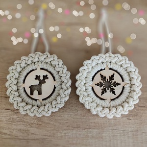 Bézs karácsony - horgolt karácsonyfadísz szett - Meska.hu