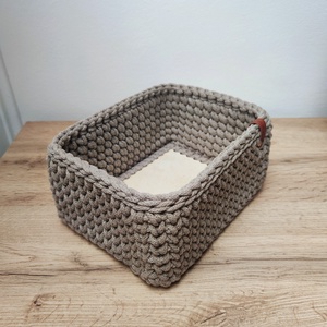 Horgolt szögletes tároló - otthon & életmód - tárolás & rendszerezés - tárolókosár - Meska.hu