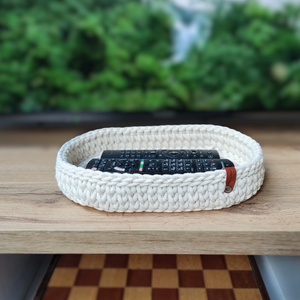 Ekrü - horgolt ovális tálca, Otthon & Életmód, Konyhafelszerelés, tálalás, Tálalás, Tálca, Horgolás, MESKA