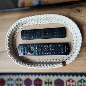 Ekrü - horgolt ovális tálca - otthon & életmód - konyhafelszerelés, tálalás - tálalás - tálca - Meska.hu