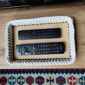 Ekrü - horgolt szögletes tálca - otthon & életmód - konyhafelszerelés, tálalás - tálalás - tálca - Meska.hu