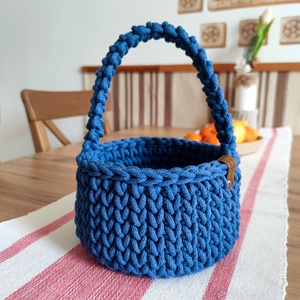 Horgolt füles kosár Húsvétra - Meska.hu