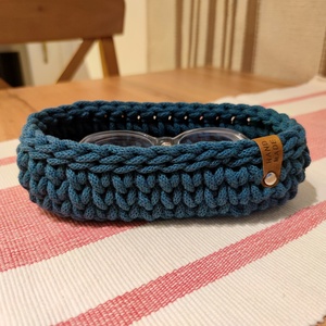 Horgolt szemüvegtartó kosár - petrol - Meska.hu