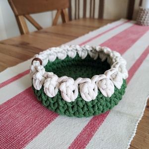 Tavaszi horgolt tároló kosár, Otthon & Életmód, Tárolás & Rendszerezés, Tárolókosár, Horgolás, MESKA