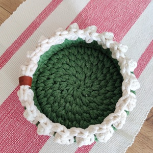 Tavaszi horgolt tároló kosár - otthon & életmód - tárolás & rendszerezés - tárolókosár - Meska.hu