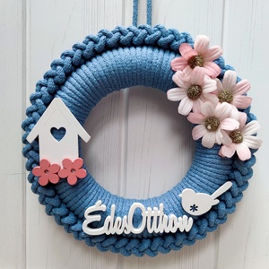 Tavaszi, nyári - ajtódísz (21,5 cm átmérő), Otthon & Életmód, Dekoráció, Ajtó- és ablak dekoráció, Ajtódísz & Kopogtató, Horgolás, MESKA