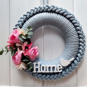 Tavaszi, nyári - ajtódísz (21 cm átmérő), Otthon & Életmód, Dekoráció, Ajtó- és ablak dekoráció, Ajtódísz & Kopogtató, Horgolás, MESKA