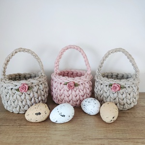 Húsvéti kosárka - púder rózsaszín  - Meska.hu