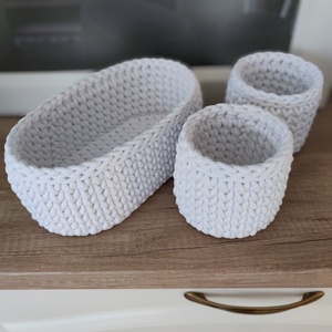 Fürdőszoba szett, Otthon & Életmód, Tárolás & Rendszerezés, Tárolókosár, Horgolás, MESKA