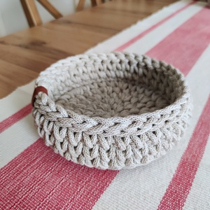 Horgolt alacsony tároló kosár - otthon & életmód - tárolás & rendszerezés - tárolókosár - Meska.hu