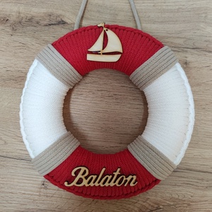 Balaton - ajtódísz (24 cm átmérő), Otthon & Életmód, Dekoráció, Ajtó- és ablak dekoráció, Ajtódísz & Kopogtató, Horgolás, MESKA