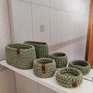 Tároló szett - Fürdőszoba tükör polcra vagy kis helyre - otthon & életmód - tárolás & rendszerezés - tárolókosár - Meska.hu