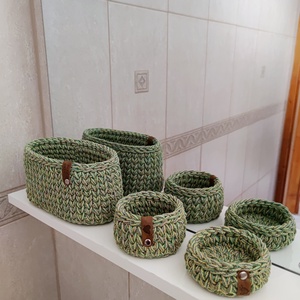 Tároló szett - Fürdőszoba tükör polcra vagy kis helyre - otthon & életmód - tárolás & rendszerezés - tárolókosár - Meska.hu