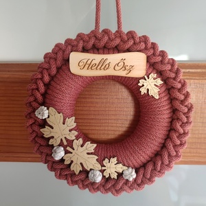 Őszi ajtódísz (16,5 cm átmérő), Otthon & Életmód, Dekoráció, Ajtó- és ablak dekoráció, Ajtódísz & Kopogtató, Horgolás, MESKA