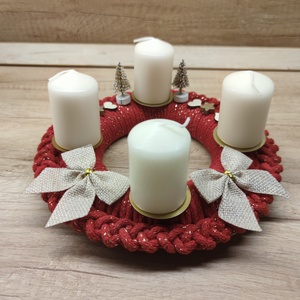 Adventi koszorú - horgolt alapon - Meska.hu