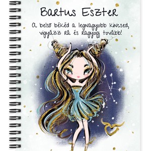 Személyre szabható - Barna hajú Csini Bika lány mintás A5-ös füzet, Otthon & Életmód, Papír, írószer, Jegyzetfüzet & Napló, , MESKA