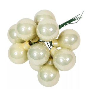 Üveggömb pick 2,5 cm - fehérmenta - fényes 12 db, , , MESKA