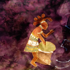 Kokopelli selyemsál - ruha & divat - sál, sapka, kendő - sál - Meska.hu