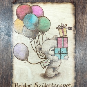 Születésnapi tábla, Otthon & Életmód, Dekoráció, Kép & Falikép, Fából készült kép, Gravírozás, pirográfia, MESKA