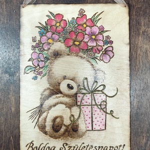 Születésnapi tábla, Otthon & Életmód, Dekoráció, Kép & Falikép, Fából készült kép, Gravírozás, pirográfia, MESKA