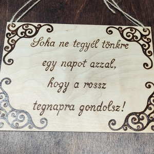 Mantra tábla, Otthon & Életmód, Dekoráció, Kép & Falikép, Fából készült kép, Gravírozás, pirográfia, MESKA