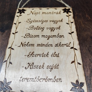 Mantra tábla- Napi mantra - otthon & életmód - dekoráció - kép & falikép - fából készült kép - Meska.hu