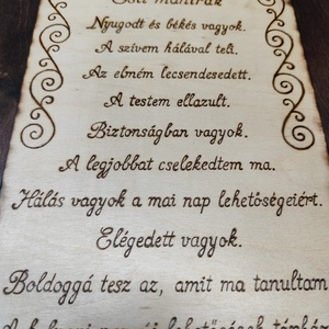 Mantra tábla- Esti mantra - otthon & életmód - dekoráció - kép & falikép - fából készült kép - Meska.hu