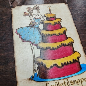 Születésnapi tábla, Otthon & Életmód, Dekoráció, Kép & Falikép, Fából készült kép, Gravírozás, pirográfia, MESKA