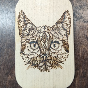 Vágódeszka. Cica, Otthon & Életmód, Konyhafelszerelés, tálalás, Sütés, főzés, Vágódeszka, Gravírozás, pirográfia, MESKA