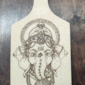 Vágódeszka. Ganesha, Otthon & Életmód, Konyhafelszerelés, tálalás, Sütés, főzés, Vágódeszka, Gravírozás, pirográfia, MESKA