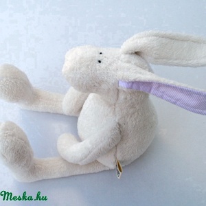 Nyakigláb Fehér Nyuszi színes füllel  - játék & sport - plüssállat & játékfigura - nyuszi - Meska.hu